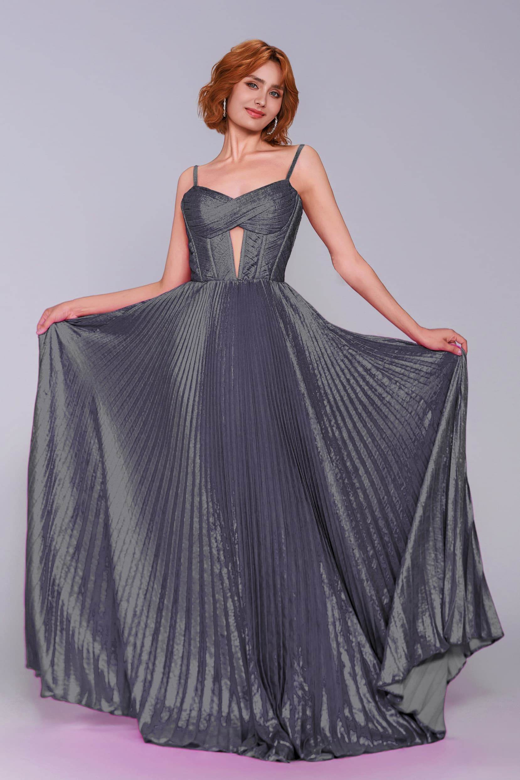 Elegant A Line Maxi Metallic Prom Dress for Prom