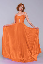 Elegant A Line Maxi Metallic Prom Dress for Prom