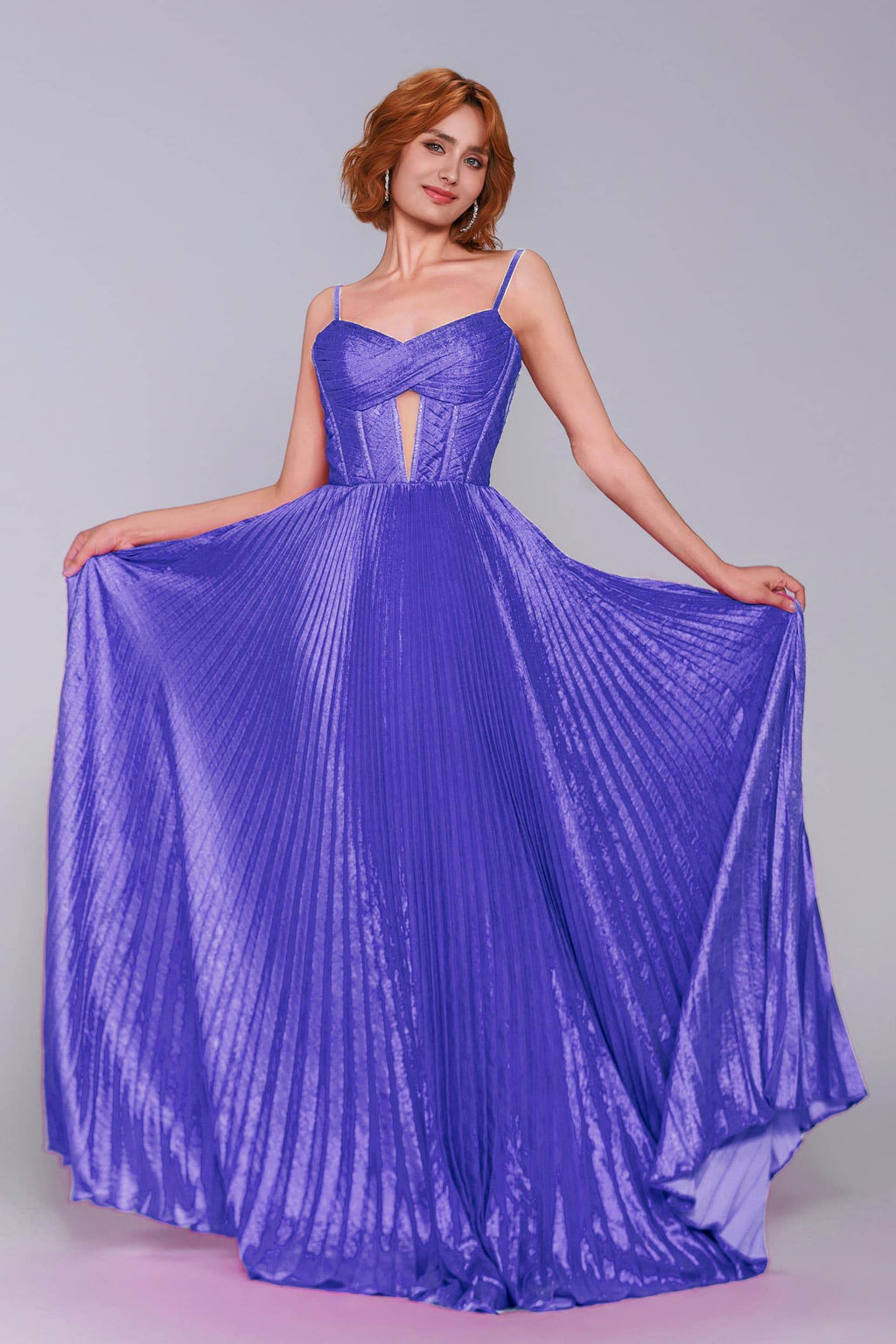 Elegant A Line Maxi Metallic Prom Dress for Prom