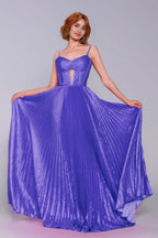 Elegant A Line Maxi Metallic Prom Dress for Prom