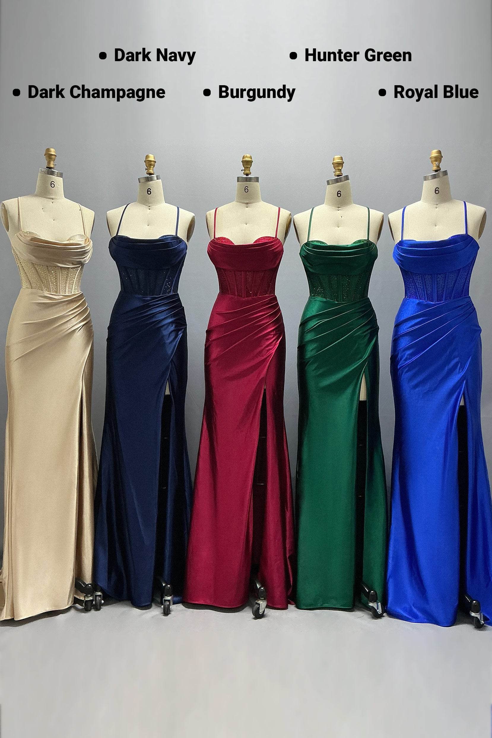 Elegant Sheath Column Maxi Stretch Satin Prom Dress for Prom