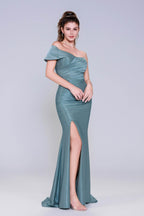 Elegant Sheath Column Maxi Stretch Crepe Prom Dress for Prom