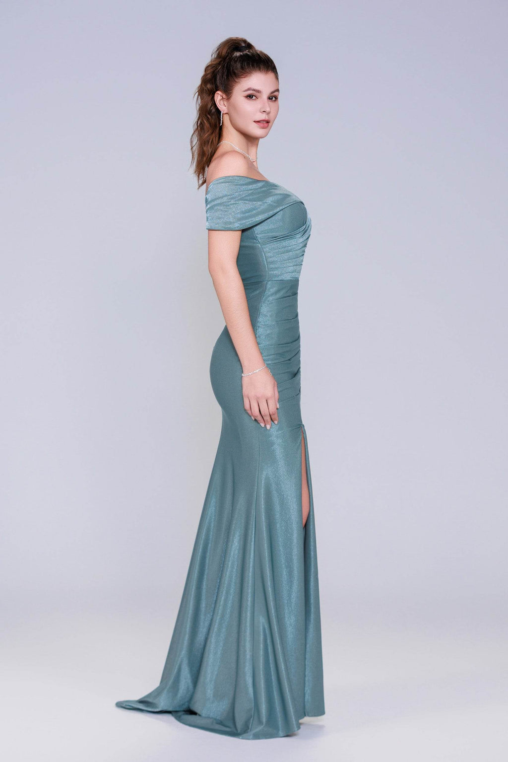 Elegant Sheath Column Maxi Stretch Crepe Prom Dress for Prom