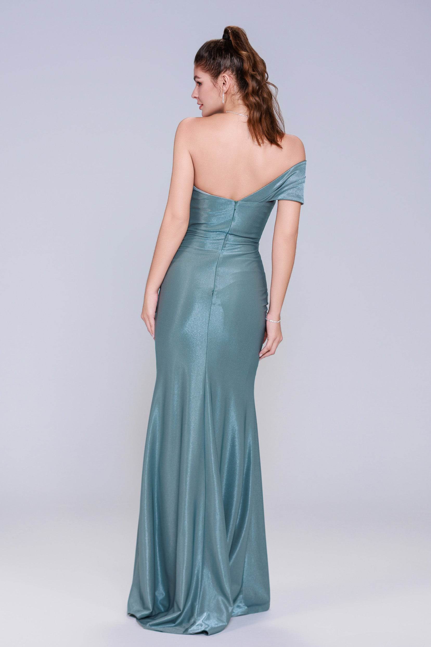 Elegant Sheath Column Maxi Stretch Crepe Prom Dress for Prom