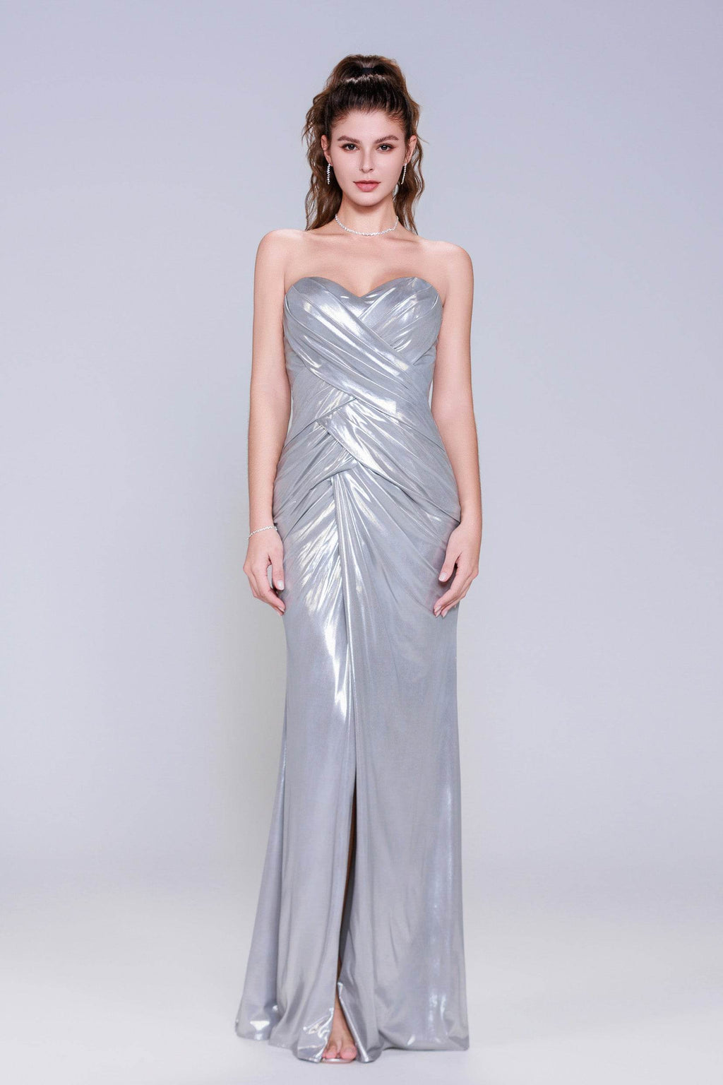 Elegant Sheath Column Maxi Hot Stamping Cloth Prom Dress for Prom