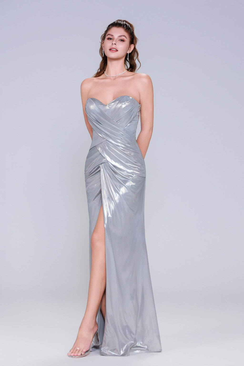 Elegant Sheath Column Maxi Hot Stamping Cloth Prom Dress for Prom