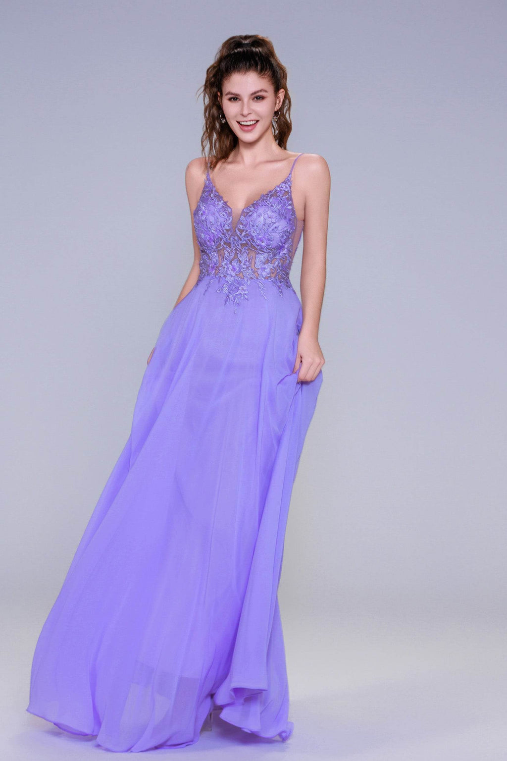 Elegant A Line Maxi Chiffon Prom Dress for Prom