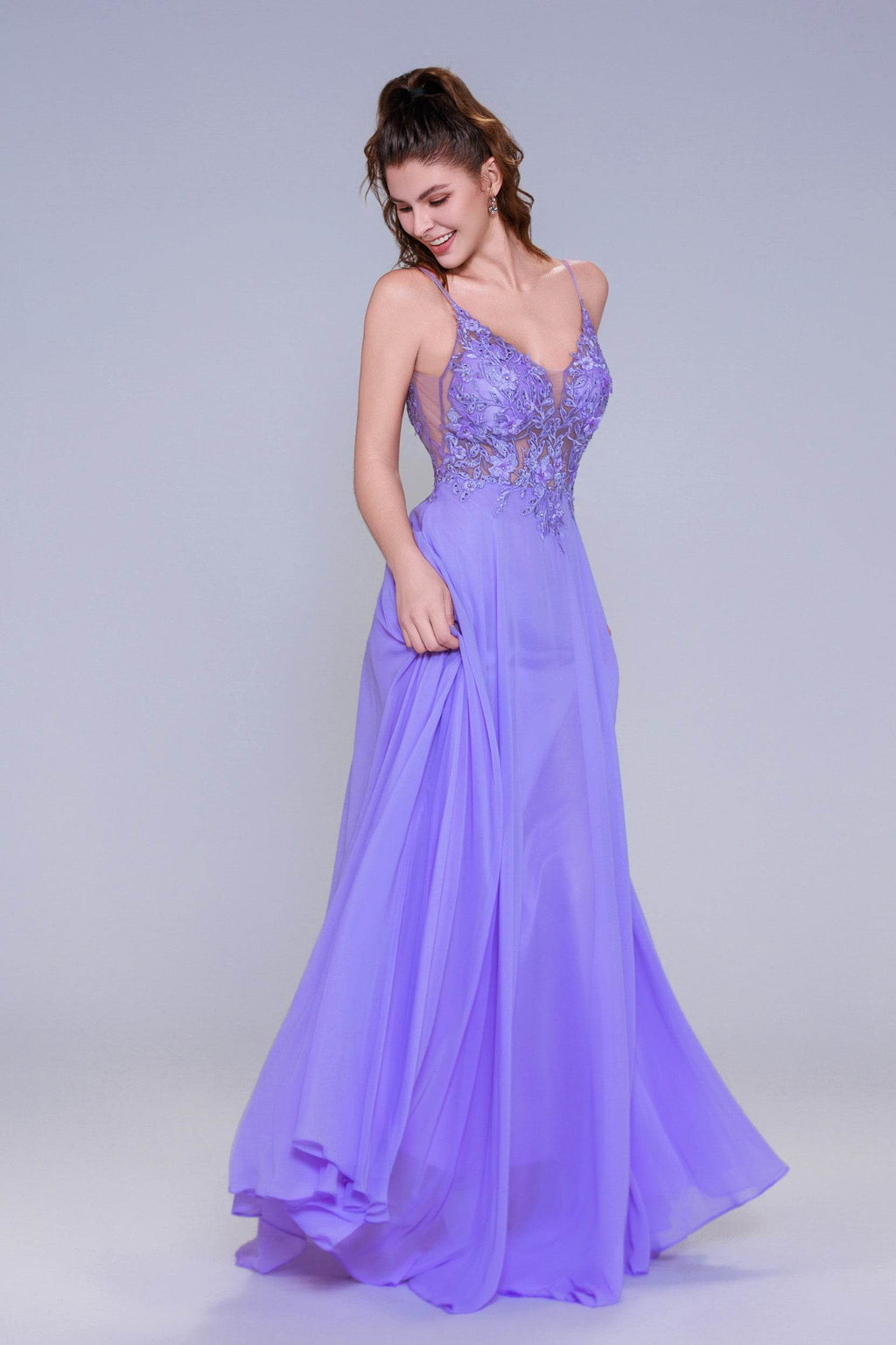 Elegant A Line Maxi Chiffon Prom Dress for Prom