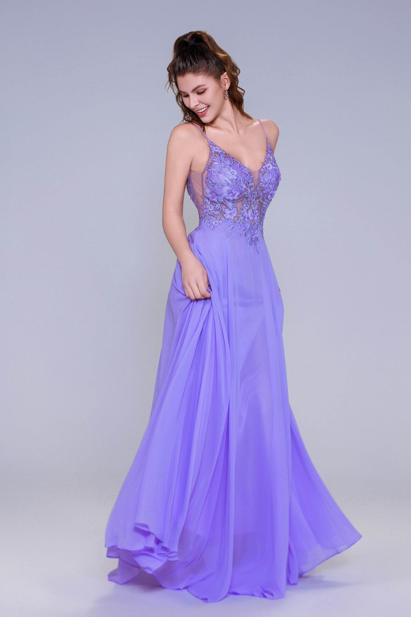 Elegant A Line Maxi Chiffon Prom Dress for Prom