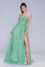 Elegant A Line Maxi Tulle Prom Dress for Prom