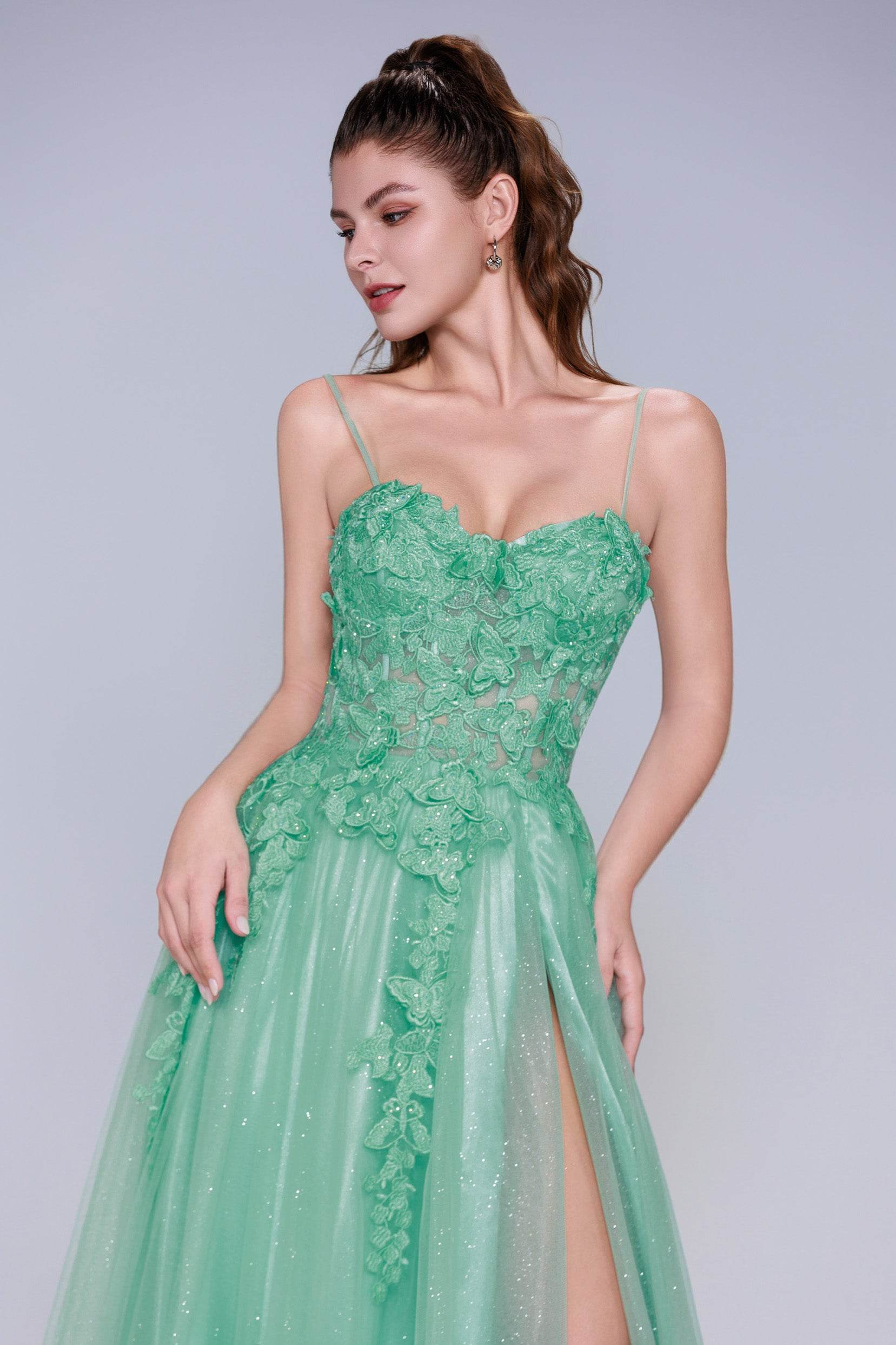 Elegant A Line Maxi Tulle Prom Dress for Prom