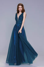 Elegant A Line Maxi Tulle Prom Dress for Prom
