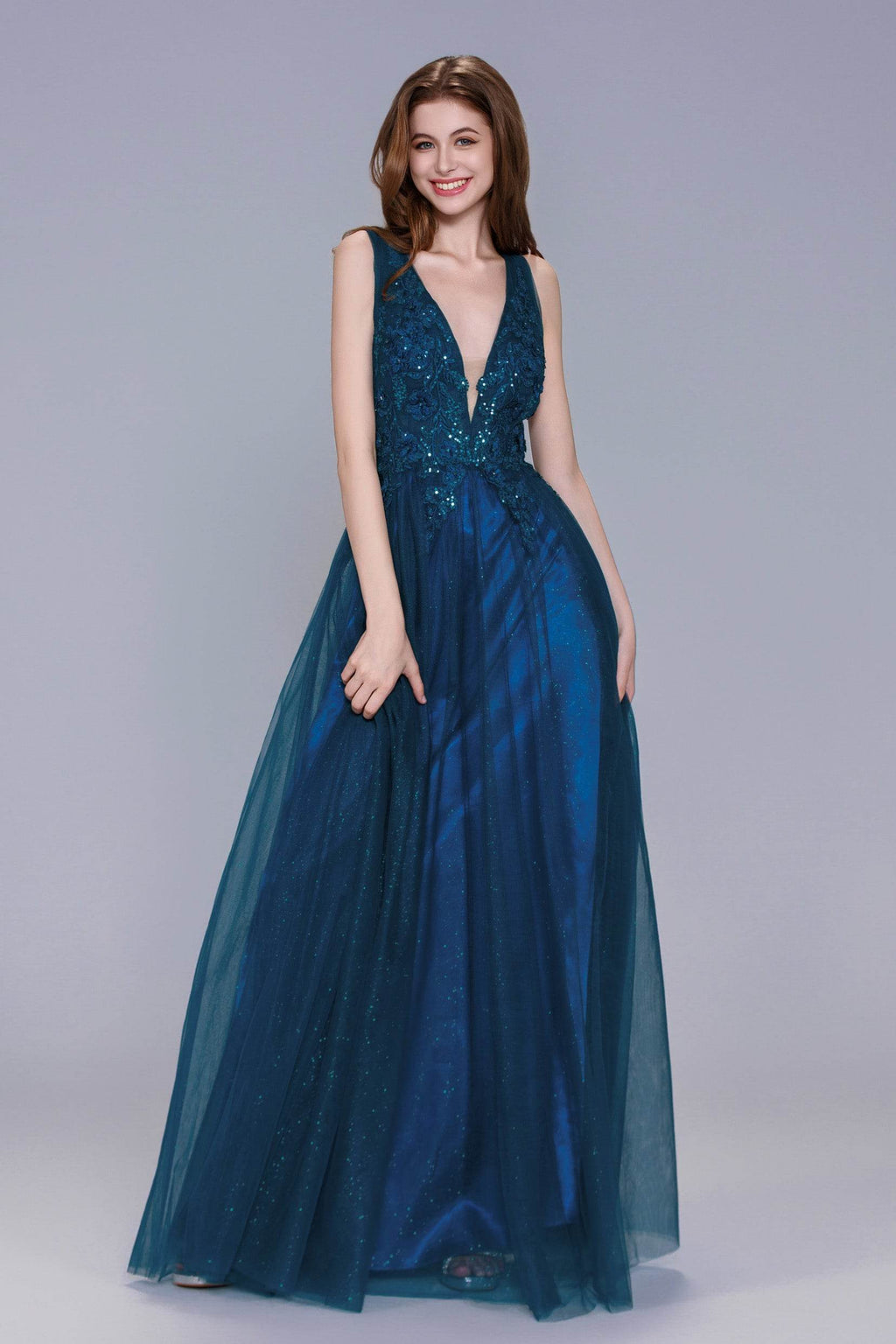 Elegant A Line Maxi Tulle Prom Dress for Prom