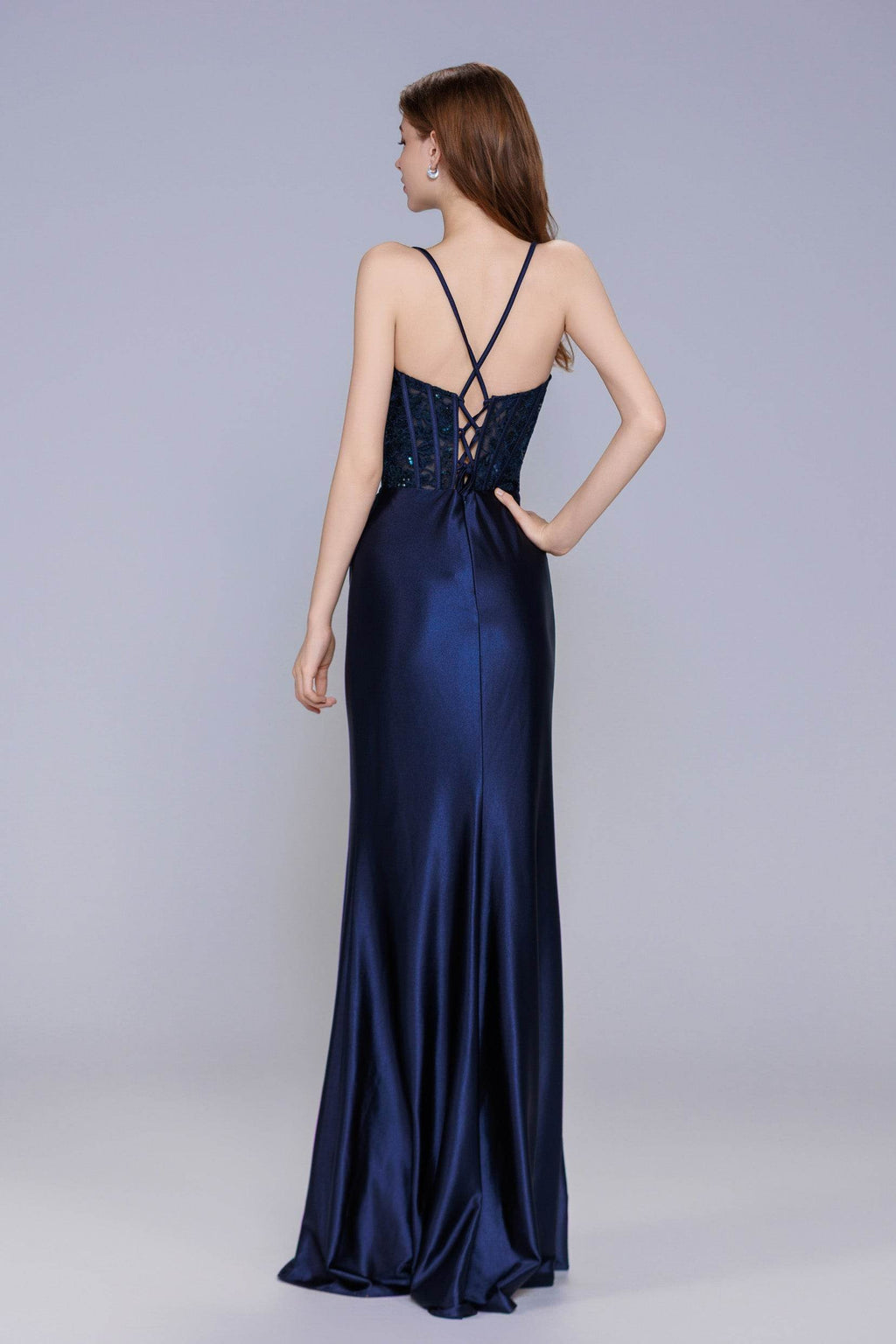 Elegant Sheath Column Maxi Stretch Satin Prom Dress for Prom