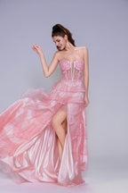 Elegant Ball Gown Sweep Brush Train Tulle Prom Dress for Prom