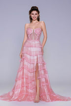 Elegant Ball Gown Sweep Brush Train Tulle Prom Dress for Prom