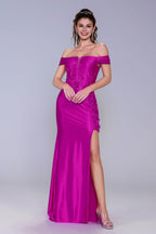 Elegant Sheath Column Sweep Brush Train Stretch Satin Prom Dress for Prom