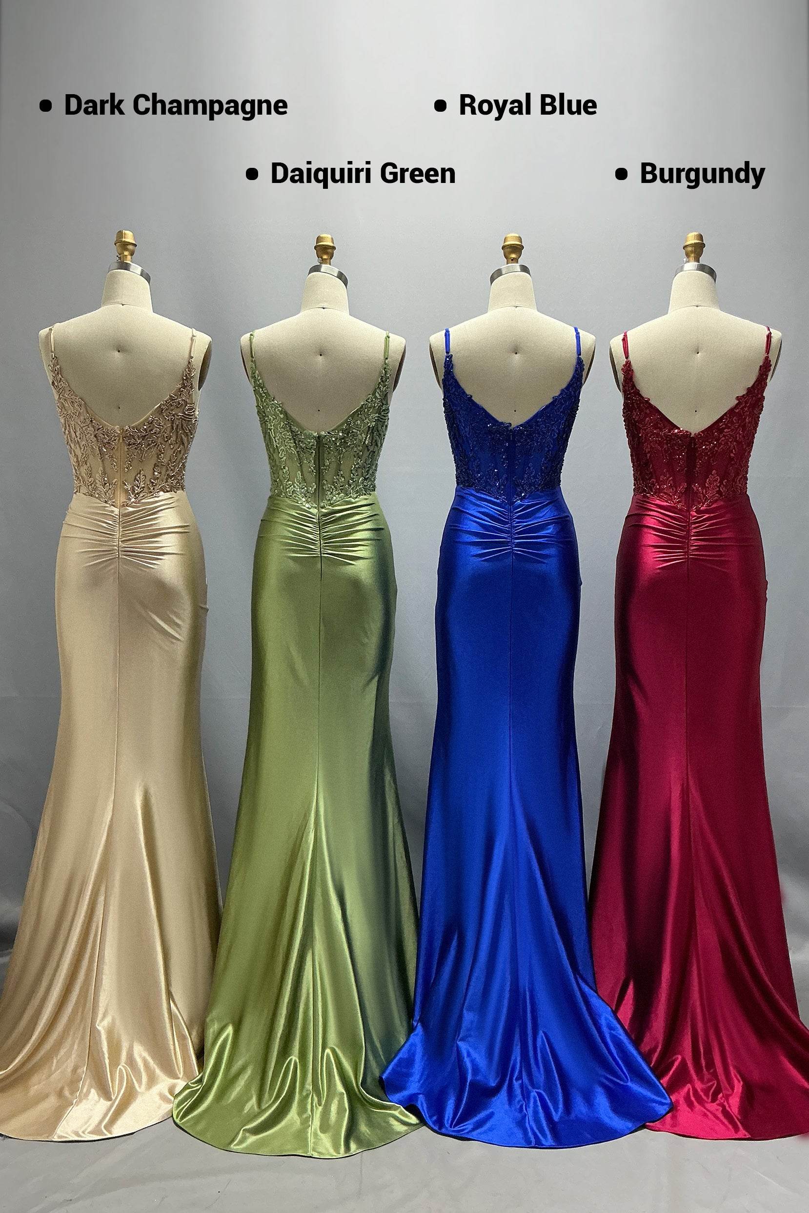 Elegant Sheath Column Sweep Brush Train Stretch Satin Prom Dress for Prom