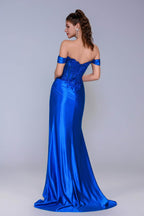 Elegant Sheath Column Sweep Brush Train Stretch Satin Prom Dress for Prom