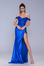 Elegant Sheath Column Sweep Brush Train Stretch Satin Prom Dress for Prom