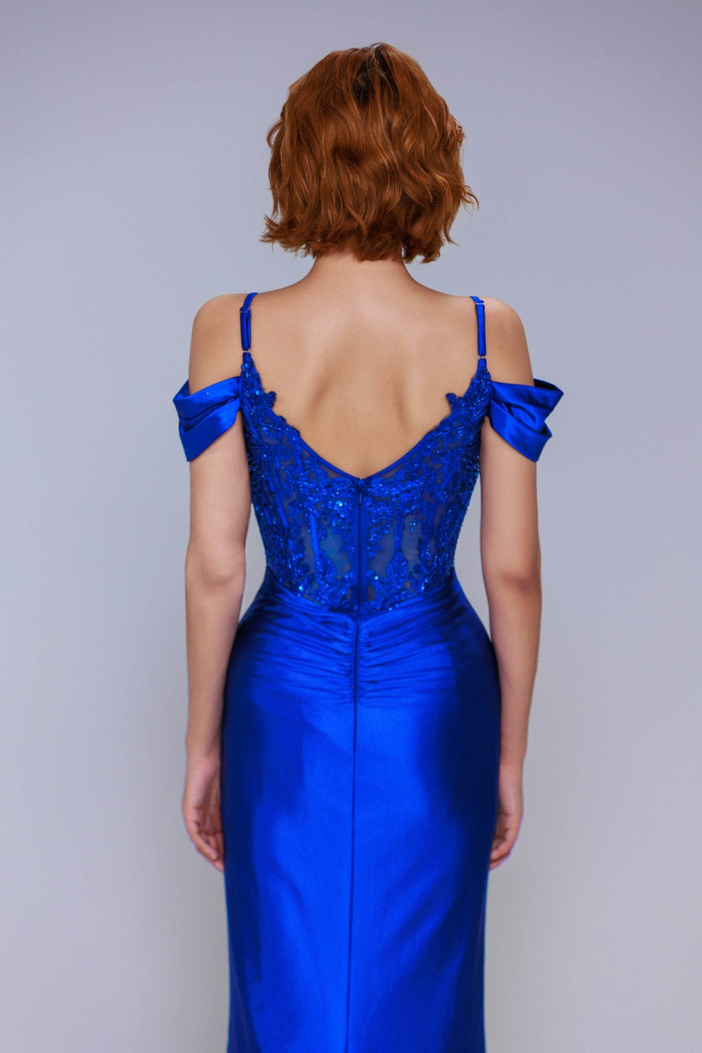 Elegant Sheath Column Sweep Brush Train Stretch Satin Prom Dress for Prom