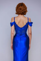 Elegant Sheath Column Sweep Brush Train Stretch Satin Prom Dress for Prom