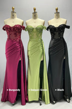 Elegant Sheath Column Sweep Brush Train Stretch Satin Prom Dress for Prom
