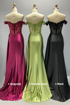 Elegant Sheath Column Sweep Brush Train Stretch Satin Prom Dress for Prom