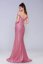 Elegant Sheath Column Sweep Brush Train Stretch Satin Prom Dress for Prom