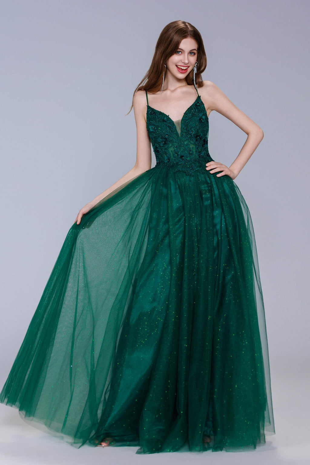 Elegant A Line Maxi Tulle Prom Dress for Prom