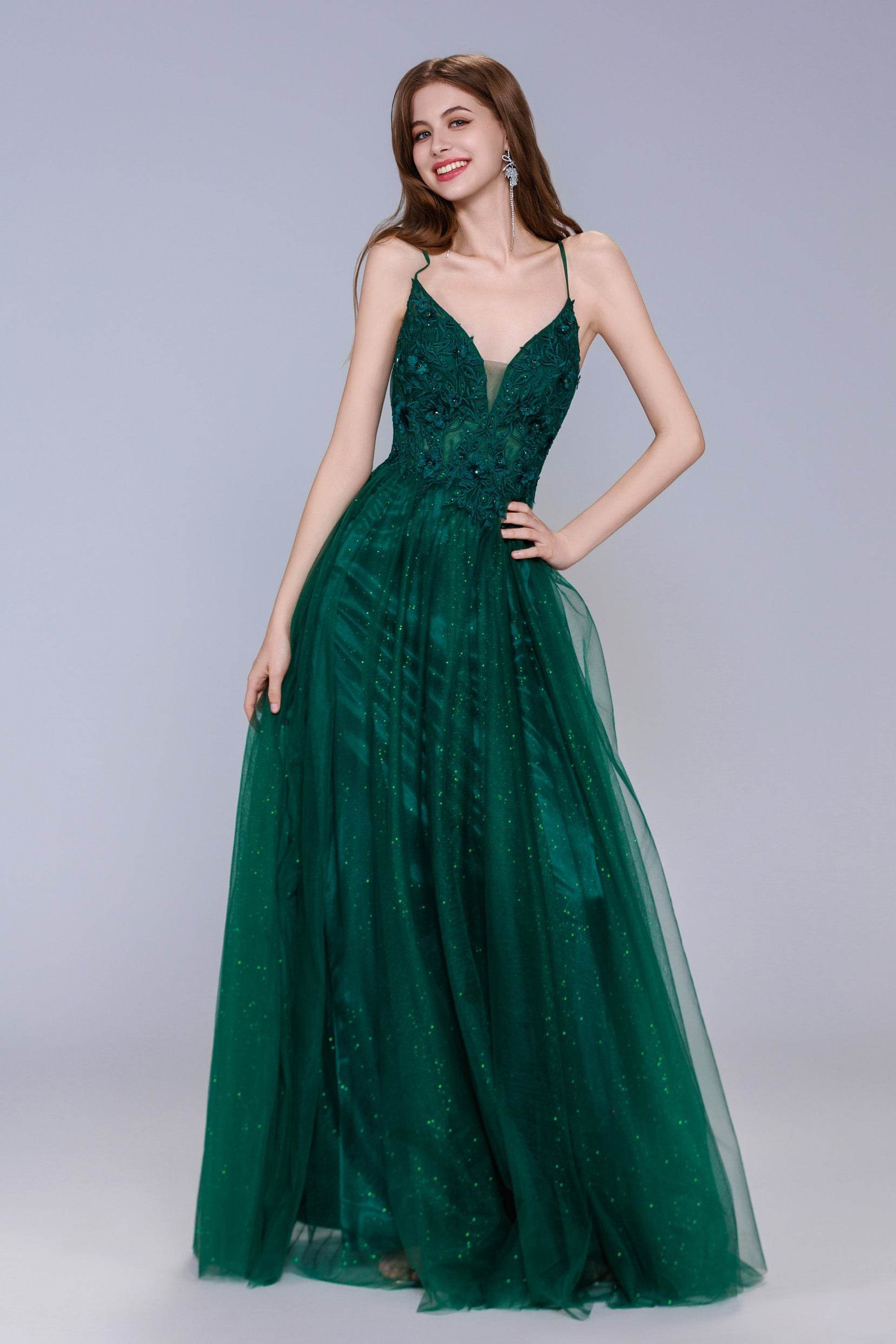 Elegant A Line Maxi Tulle Prom Dress for Prom