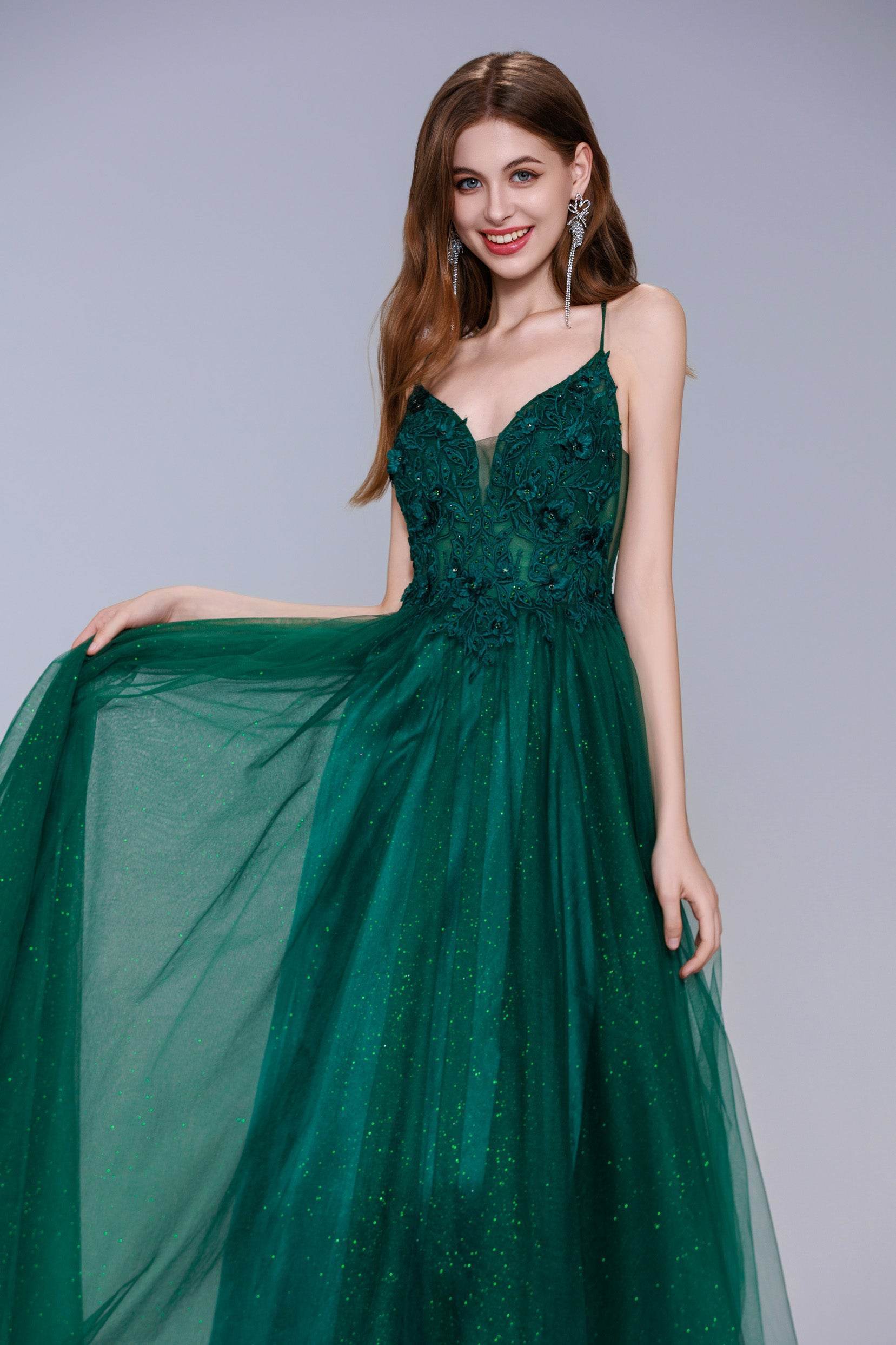 Elegant A Line Maxi Tulle Prom Dress for Prom