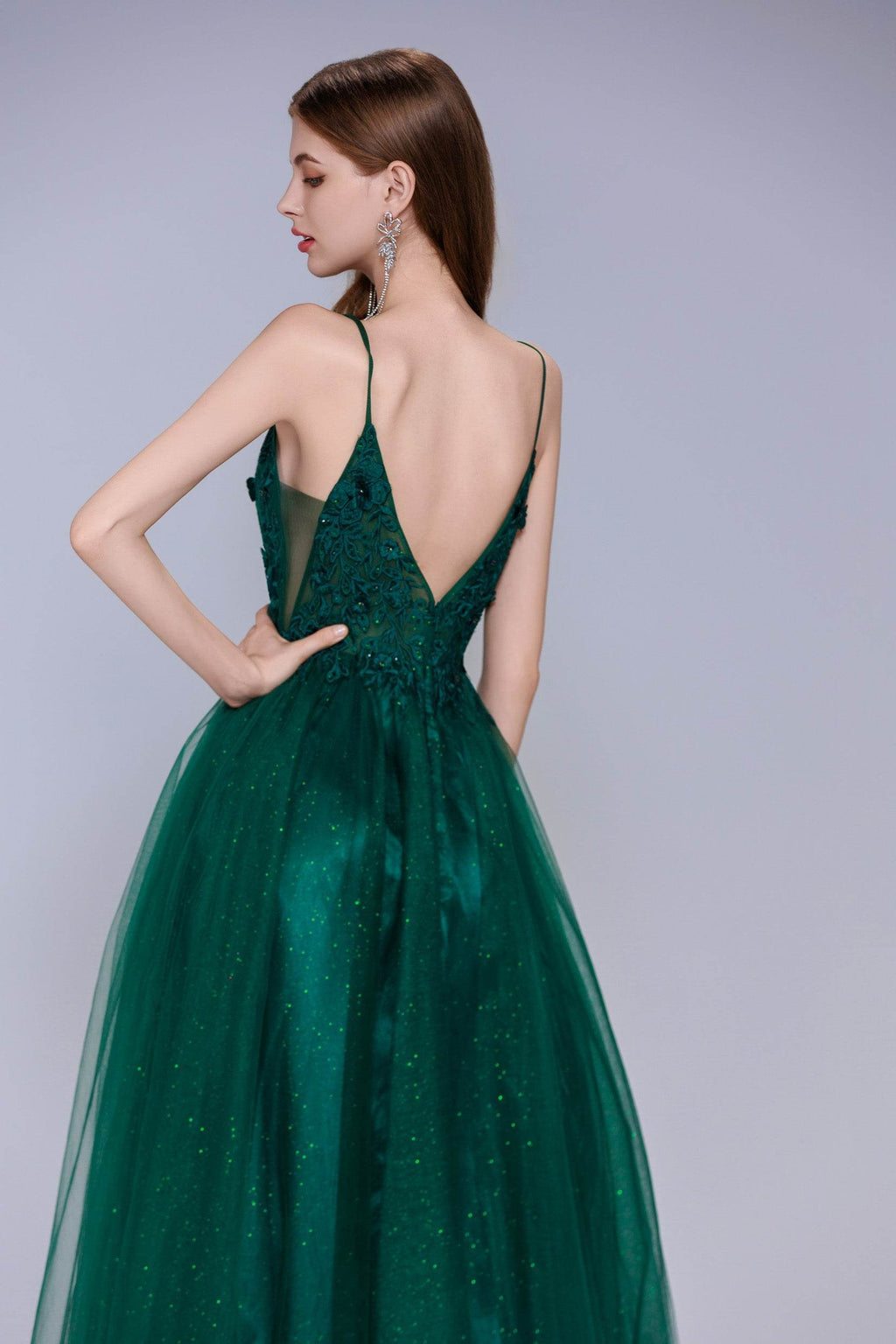 Elegant A Line Maxi Tulle Prom Dress for Prom