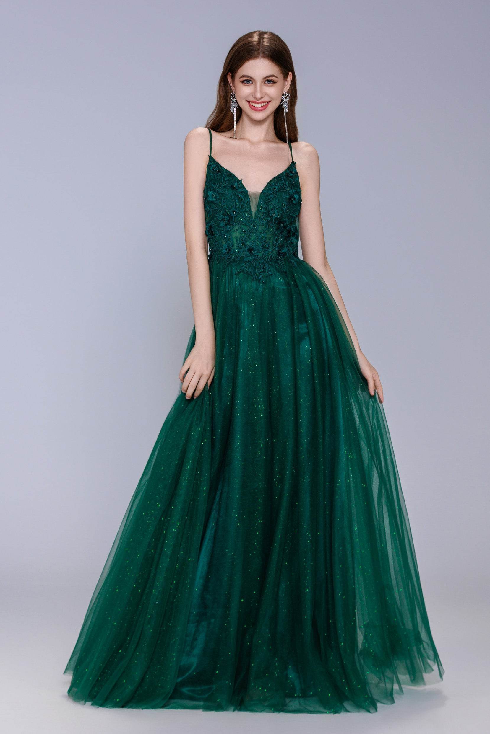 Elegant A Line Maxi Tulle Prom Dress for Prom