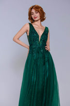 Elegant A Line Maxi Tulle Prom Dress for Prom