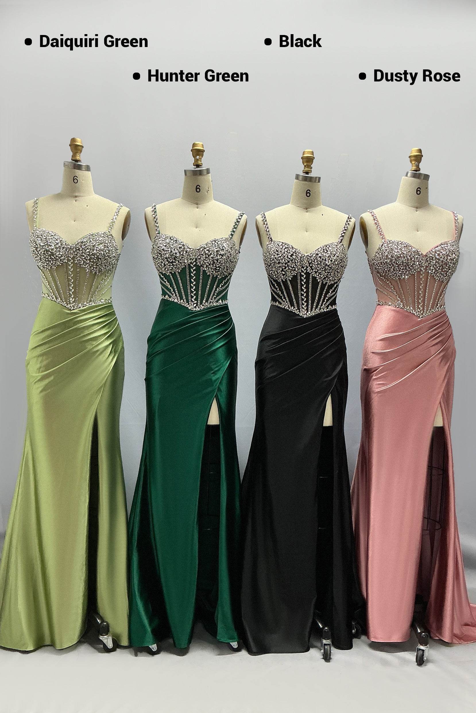 Elegant Sheath Column Sweep Brush Train Stretch Satin Prom Dress for Prom