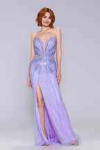 Elegant Sheath Column Sweep Brush Train Sequined Prom Dress for Prom