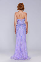 Elegant Sheath Column Sweep Brush Train Sequined Prom Dress for Prom