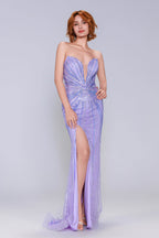 Elegant Sheath Column Sweep Brush Train Sequined Prom Dress for Prom