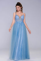 Elegant A Line Maxi Tulle Prom Dress for Prom