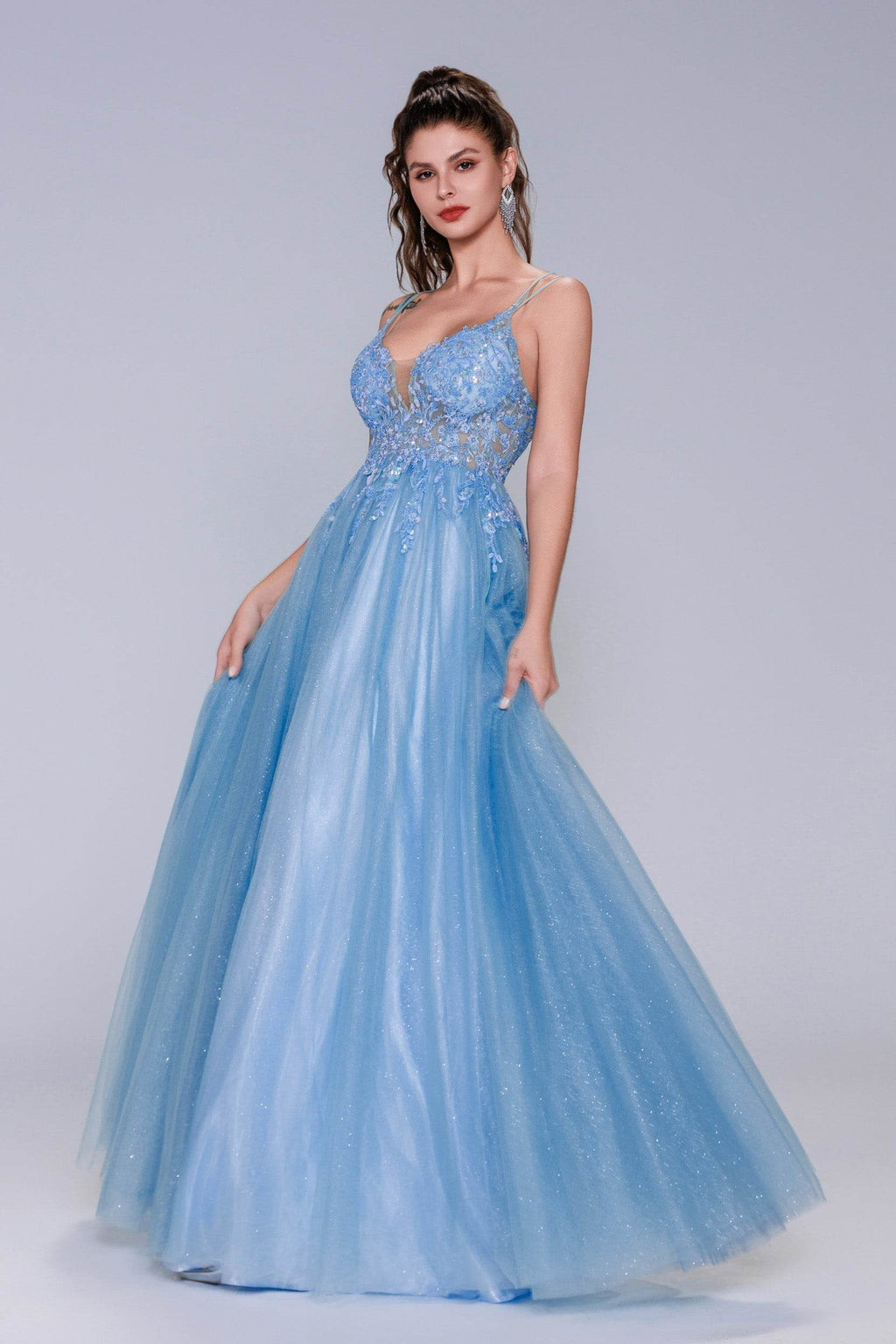Elegant A Line Maxi Tulle Prom Dress for Prom