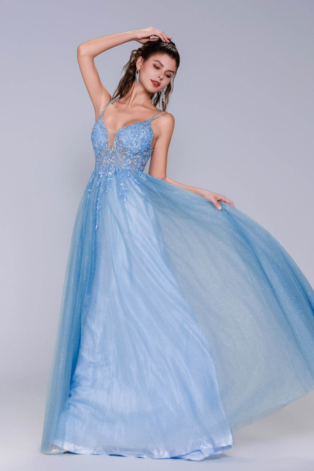 Elegant A Line Maxi Tulle Prom Dress for Prom