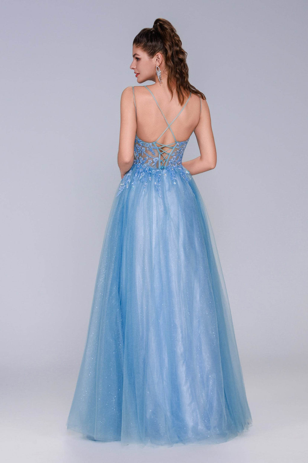Elegant A Line Maxi Tulle Prom Dress for Prom