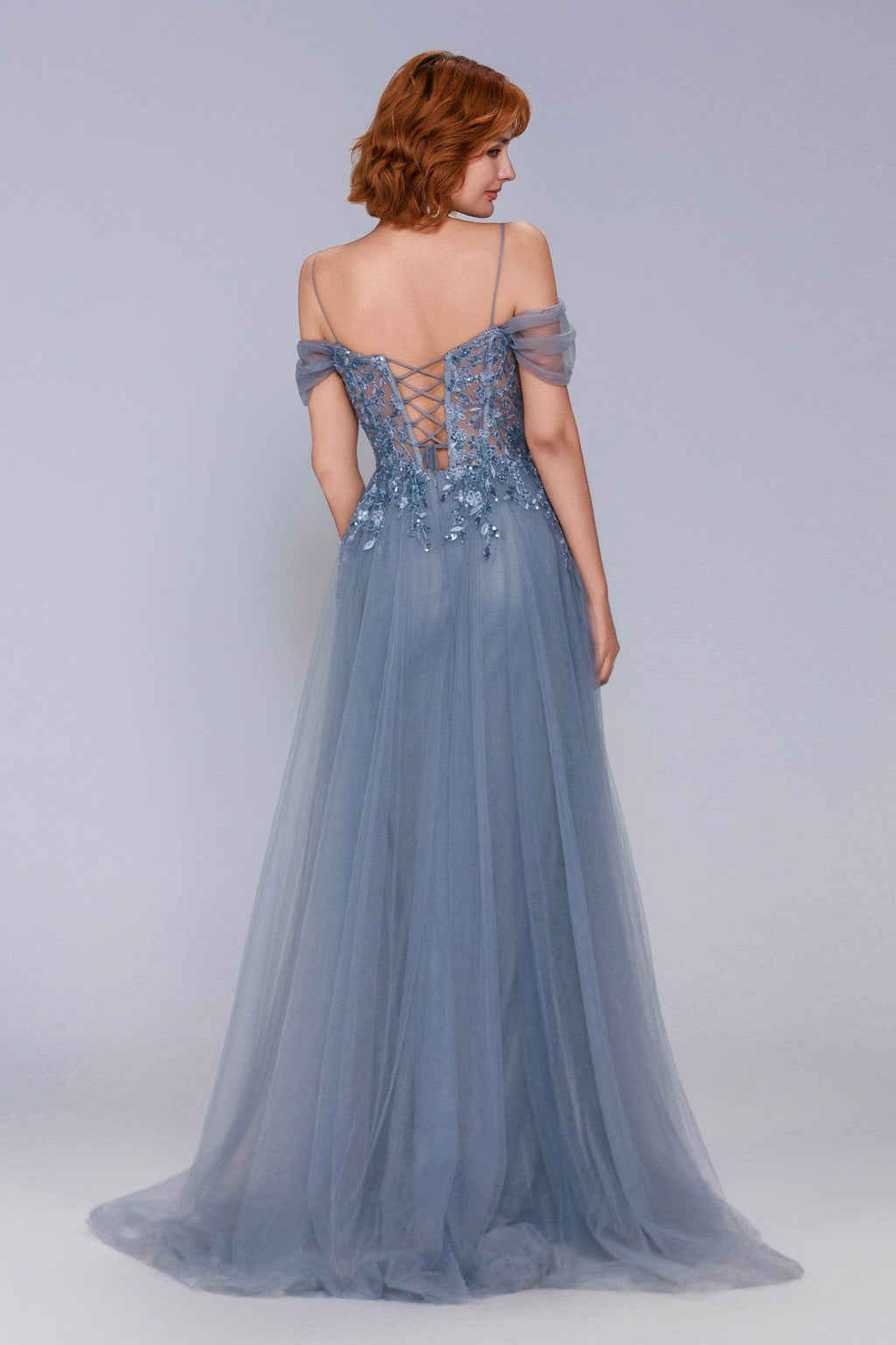 Elegant Sheath Column Maxi Tulle Prom Dress for Prom