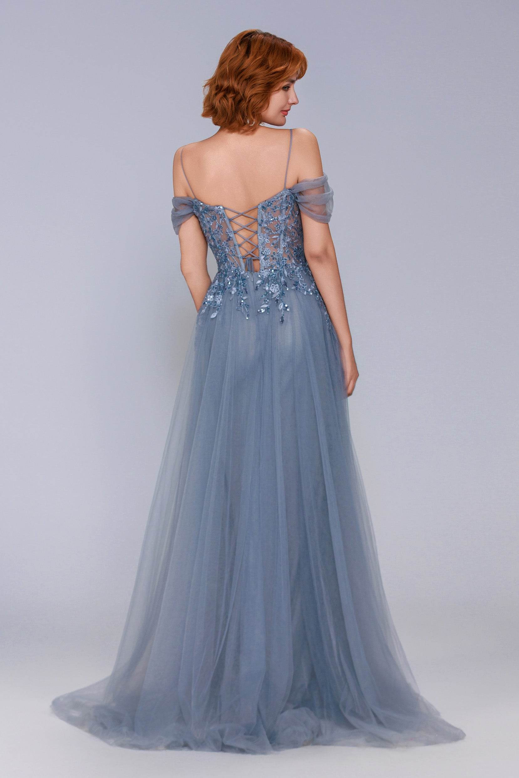 Elegant Sheath Column Maxi Tulle Prom Dress for Prom