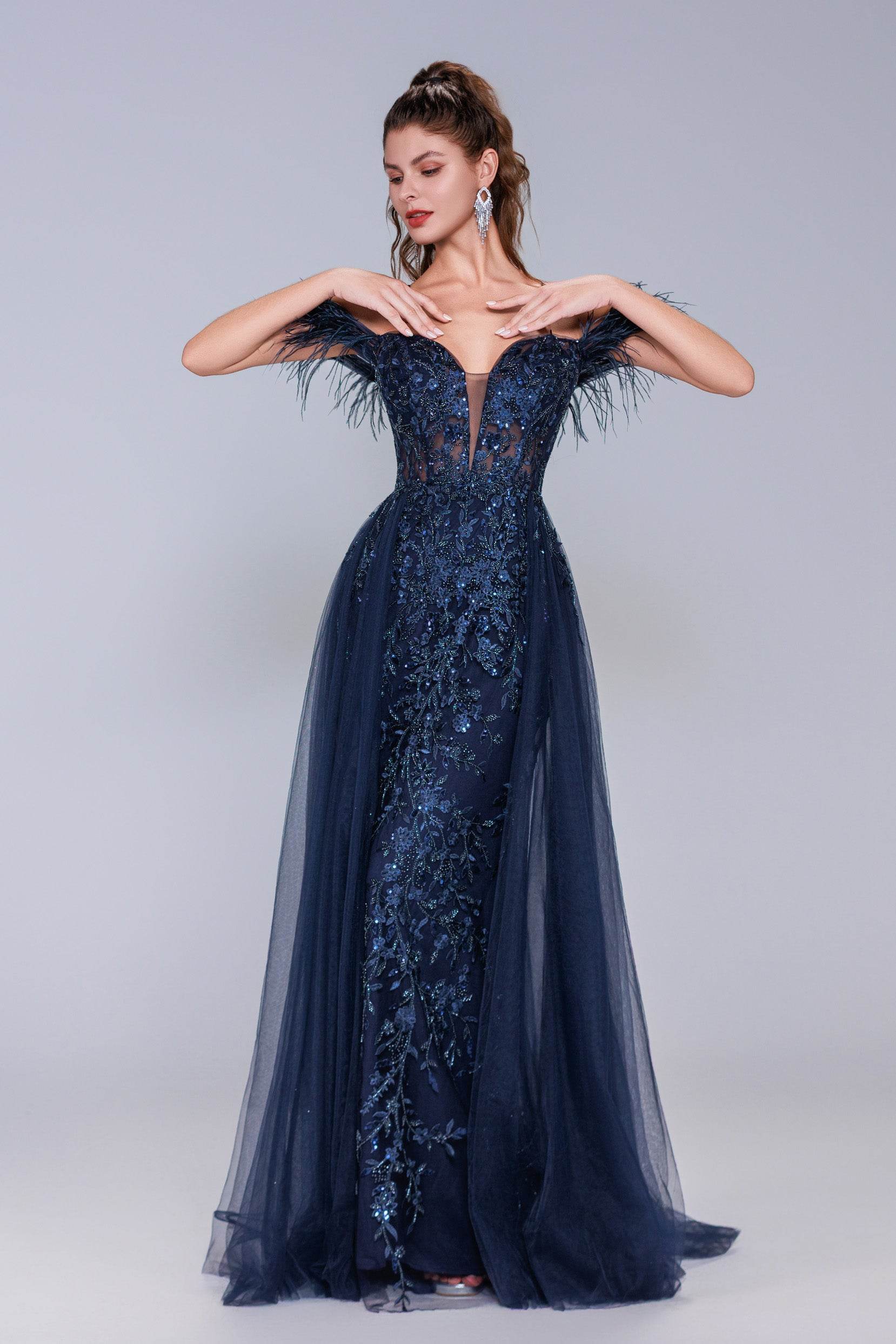 Elegant Sheath Column Maxi Tulle Prom Dress for Prom