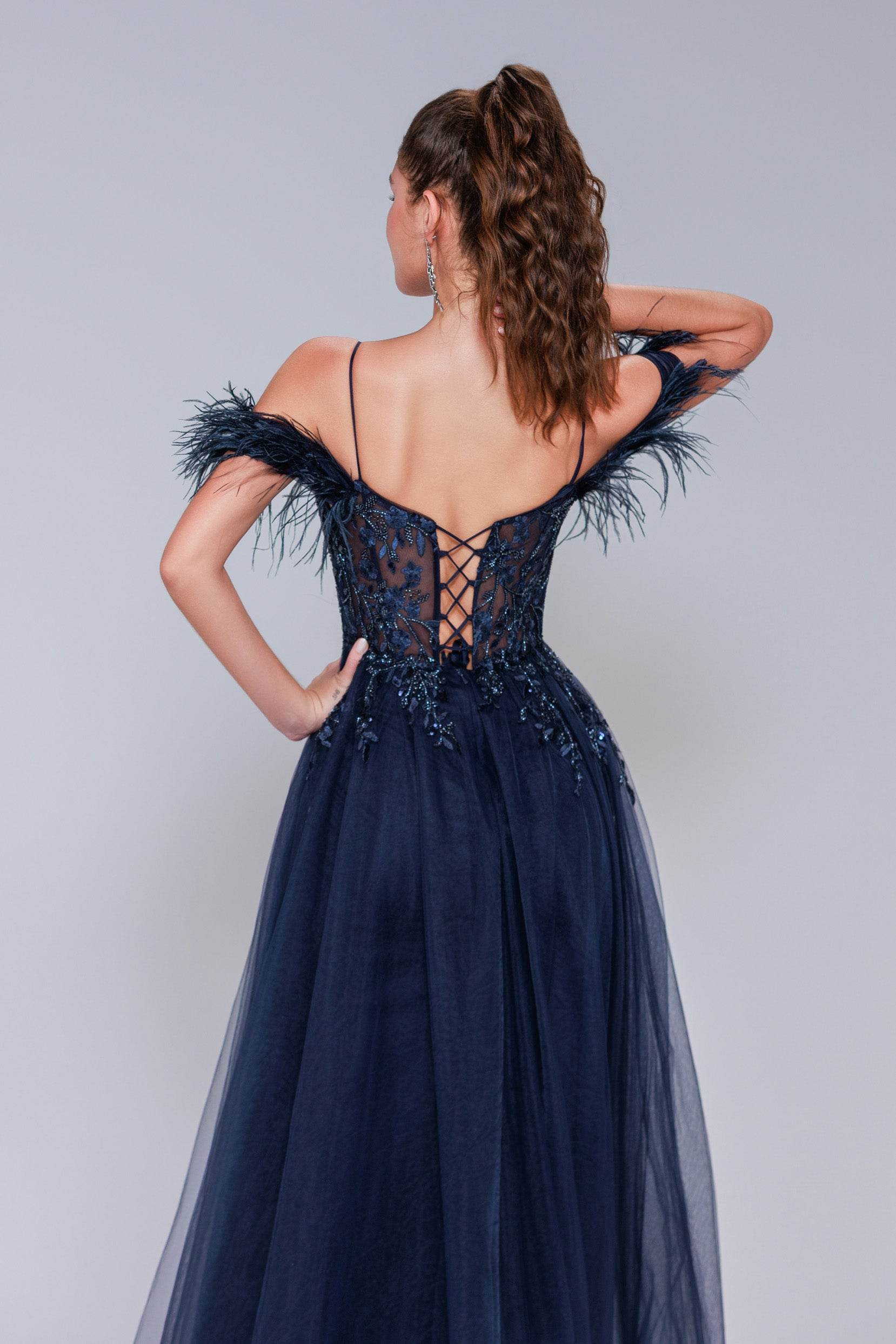 Elegant Sheath Column Maxi Tulle Prom Dress for Prom