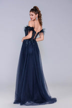 Elegant Sheath Column Maxi Tulle Prom Dress for Prom
