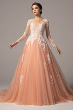 Elegant A Line Court Train Tulle Wedding Dress Wedding Dress
