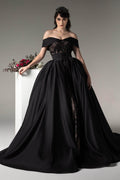 Elegant Princess Chapel Train Satin Wedding Dress Wedding Dress